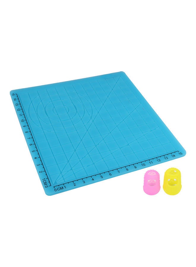 إسكدنيا بساط لقلم الطباعة ثلاثية الأبعاد مع غطاءين للإصبع أزرق - Image 1