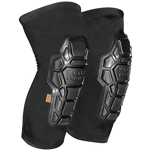 Klein Tools 60511 Knee Pad Heavy Duty Padded Knee Sleeves Breathable Mesh Back Elastic Cuff with SlipResistant Silicone Black ML - Image 1
