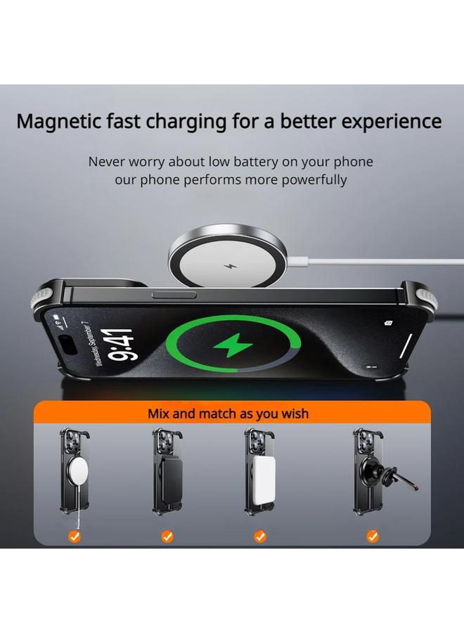 S-TOP Case For iPhone 13 Pro MagSafe Magnetic Frameless Holder Phone Case - Image 4
