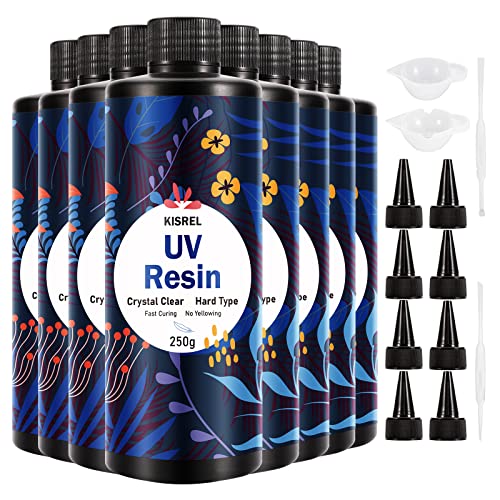 KISREL UV Resin 2000g - Upgraded Hard Type Crystal Clear Ultraviolet Curing UV Epoxy Resin for Craft Jewelry Making - Image 1