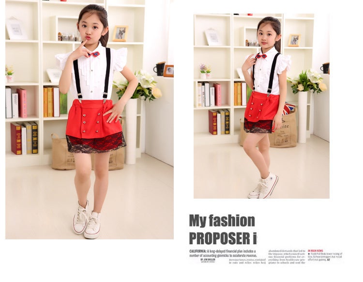 New Childrens June 1 Childrens Chorus Costume School Uniform Kindergarten Costume Boys and Girls Backband Pants Recitation Performance Costume Women's Section B
