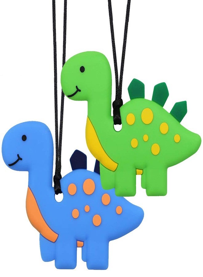 LeeYean Chew Necklaces for Sensory Kids, Silicone Dinosaur Chewy Necklace for Boys with Autism, ADHD, SPD, Chewing Necklaces for Anxiety, Reduce Fidgeting for Children - Image 1
