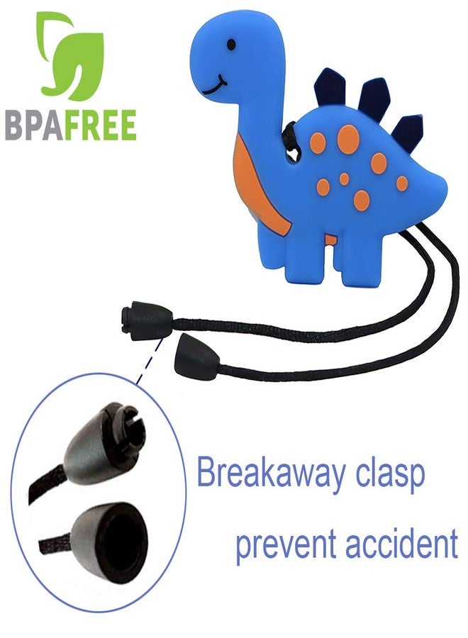 LeeYean Chew Necklaces for Sensory Kids, Silicone Dinosaur Chewy Necklace for Boys with Autism, ADHD, SPD, Chewing Necklaces for Anxiety, Reduce Fidgeting for Children - Image 3