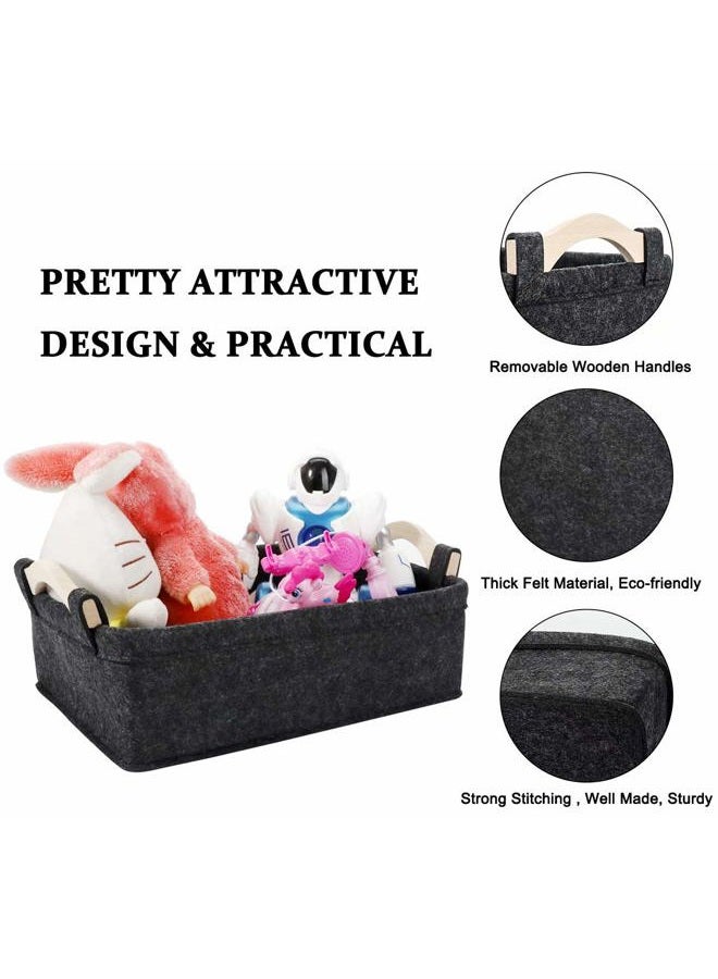 KWLET Gray Storage Baskets Narrow Storage Basket Organizer Storage Bins for Living Room Kitchen Playroom Bathroom Toilet Dorm Storage Baskets Decorative Storage Basket Large - Image 5