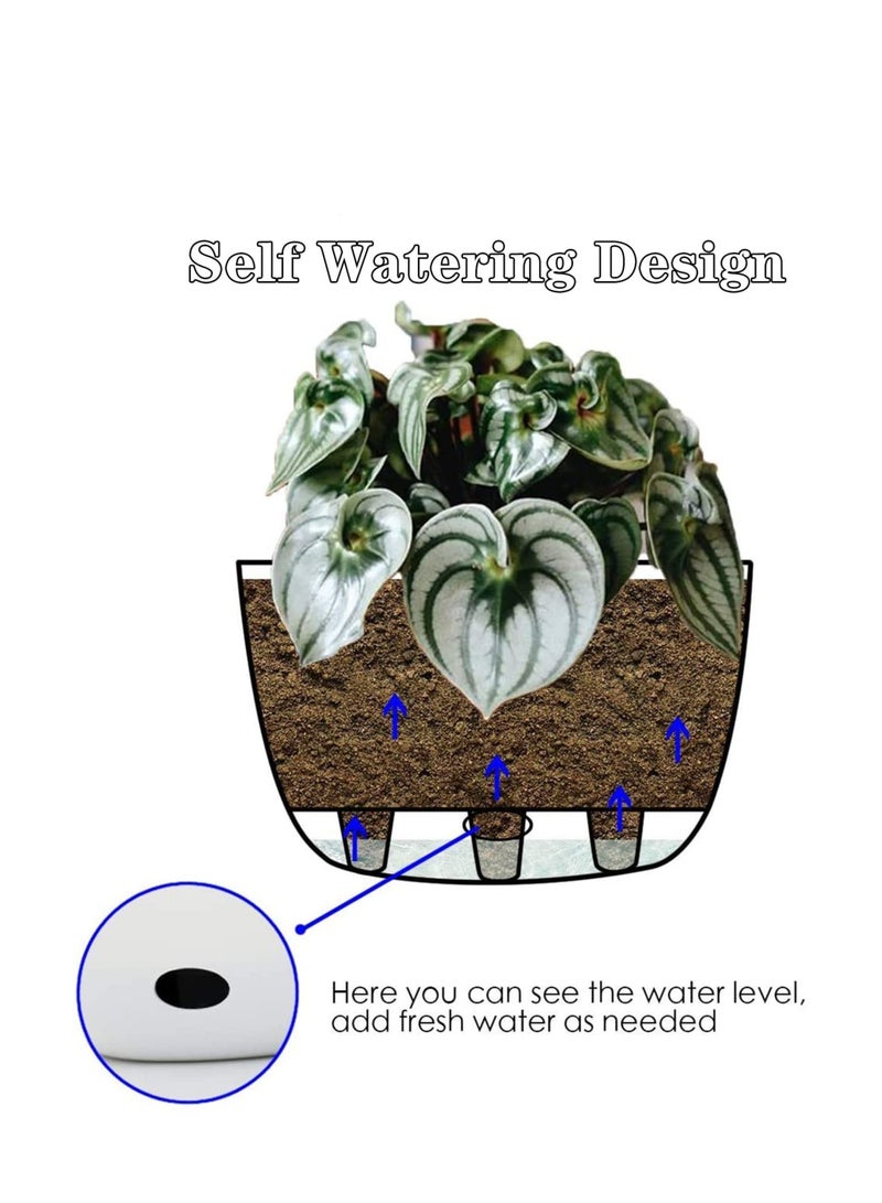 Excefore Hanging Flower Pot, 2 Pcs 20cm Round Plastic Hanging Basket Planter Pot, with Drainer and Chain, Hanging Planters for Boho Home Garden Decor (White)  - Image 4