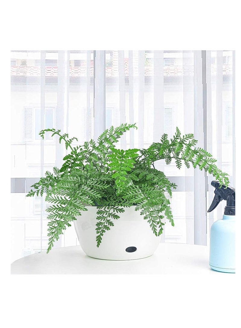 Excefore Hanging Flower Pot, 2 Pcs 20cm Round Plastic Hanging Basket Planter Pot, with Drainer and Chain, Hanging Planters for Boho Home Garden Decor (White)  - Image 5