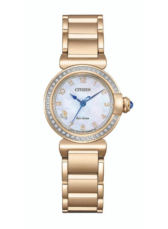 CITIZEN Women's Stainless Steel with Rose Gold Plating Strap CITIZEN L May Bells Mini Watch EM1123-89D - 26 mm