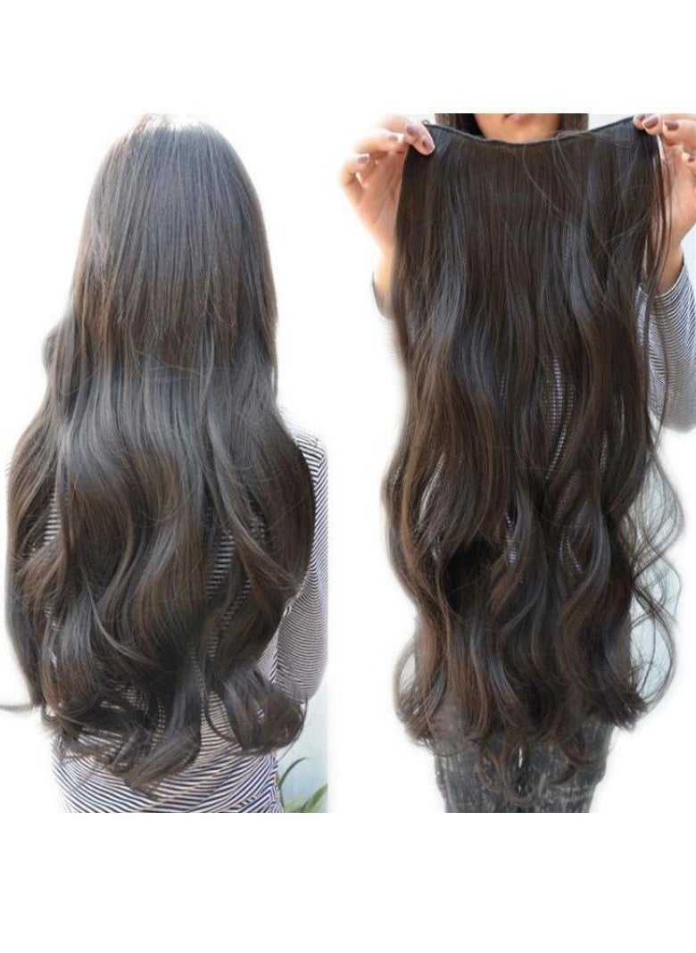 yanyu Women Ladies Long Curly Wavy 5 Clips In On Hair Extensions Full Head (black) 