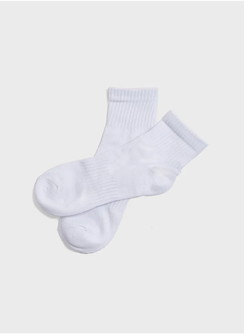 BRAVE SOUL Seventy_Five Mens 5Pk Sports Socks - All White