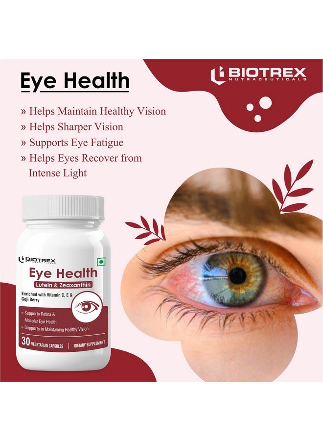 Biotrex Nutraceuticals Eye Health Supplement Enriched With Lutein, Zeaxanthin, Goji Berry, Copper, Zinc, Vitamin C & E, Protects From Blue Light Damage & Digital Strain - 30 Vegetarian Capsules - Image 5