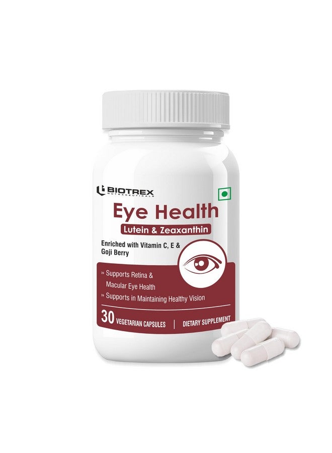 Biotrex Nutraceuticals Eye Health Supplement Enriched With Lutein, Zeaxanthin, Goji Berry, Copper, Zinc, Vitamin C & E, Protects From Blue Light Damage & Digital Strain - 30 Vegetarian Capsules - Image 1