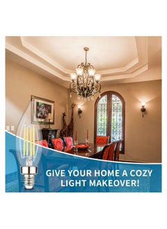 Y&D E14 Led Bulb, Flame Tip LED Filament Candle Light 40w Incandescent Equivalent C35 4W 2700K Warm White, Energy Saving Chandelier Ceiling Bent-Tip Bulbs 360°Beam Angle(5Pcs White)  - Image 2