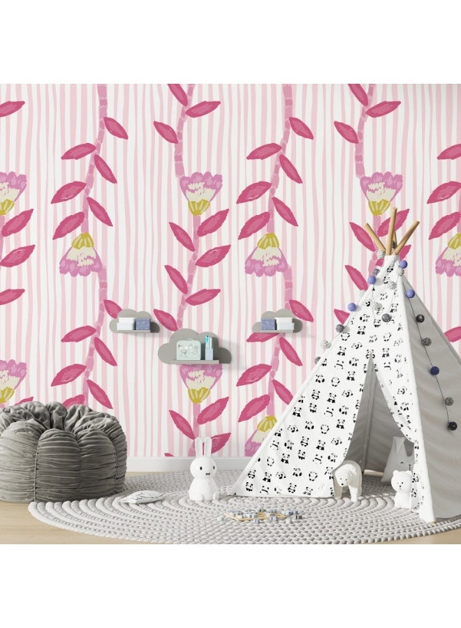 Home Gallery Bindi Flower Fabric Wallpaper Covers An Area ​​Up To 4.2Mx3M With Adhesive  And Smoothing Tool  - Image 3