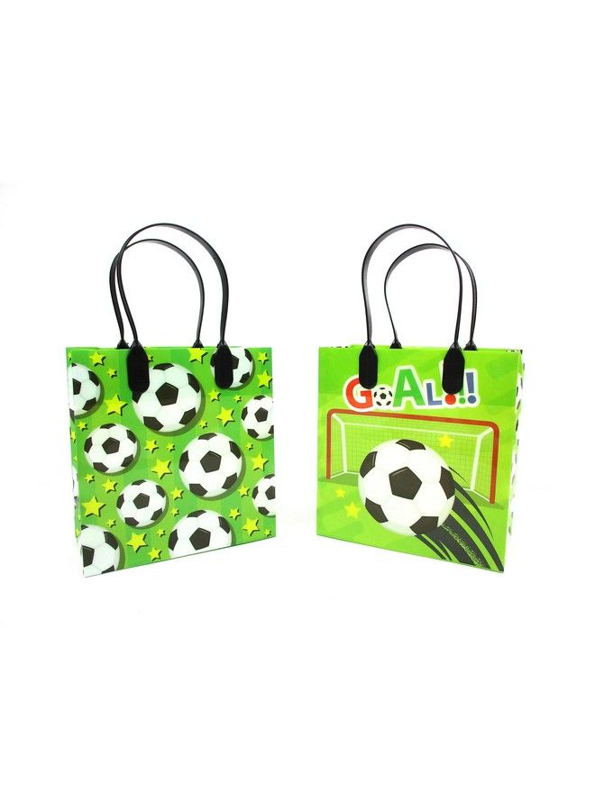 TINYMILLS Soccer Futbol Themed Party Favor Bags Treat Bags With Handles Soccer Futbol Candy Snack Bags For Birthday Party Snack Duty Goodie Bags Pack Of 12 - Image 3