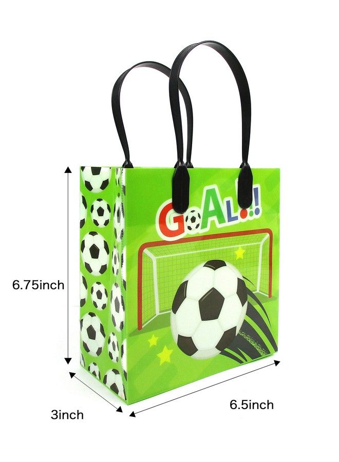 TINYMILLS Soccer Futbol Themed Party Favor Bags Treat Bags With Handles Soccer Futbol Candy Snack Bags For Birthday Party Snack Duty Goodie Bags Pack Of 12 - Image 4