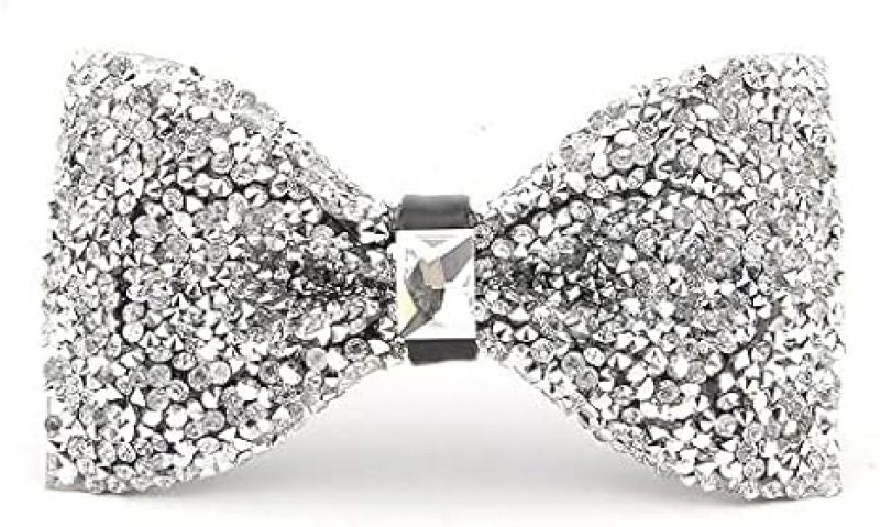 Men's flash diamond bow tie, pre-tied sequined rhinestone bow, adjustable length, for banquets, weddings and parties - Image 1