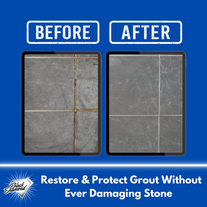 Black Diamond Stoneworks Black Diamond Ultimate Grout Cleaner: Best Cleaner for Tile,Ceramic,Porcelain, Marble Acid-Free Safe Deep Cleaner & Stain Remover for Even The Dirtiest Grout. (1-Quart/1-Brush) - Image 3