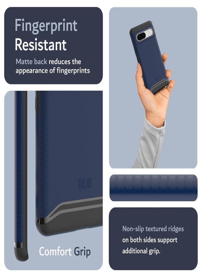 توديا جراب TUDIA DualShield مصمم خصيصًا لهاتف Google Pixel 7 Pro، [دمج] غطاء حماية مزدوج الطبقات مقاوم للصدمات، بمواصفات عسكرية، نحيف ومتين، لهاتف Pixel 7 Pro (أزرق نيلي) - Image 5