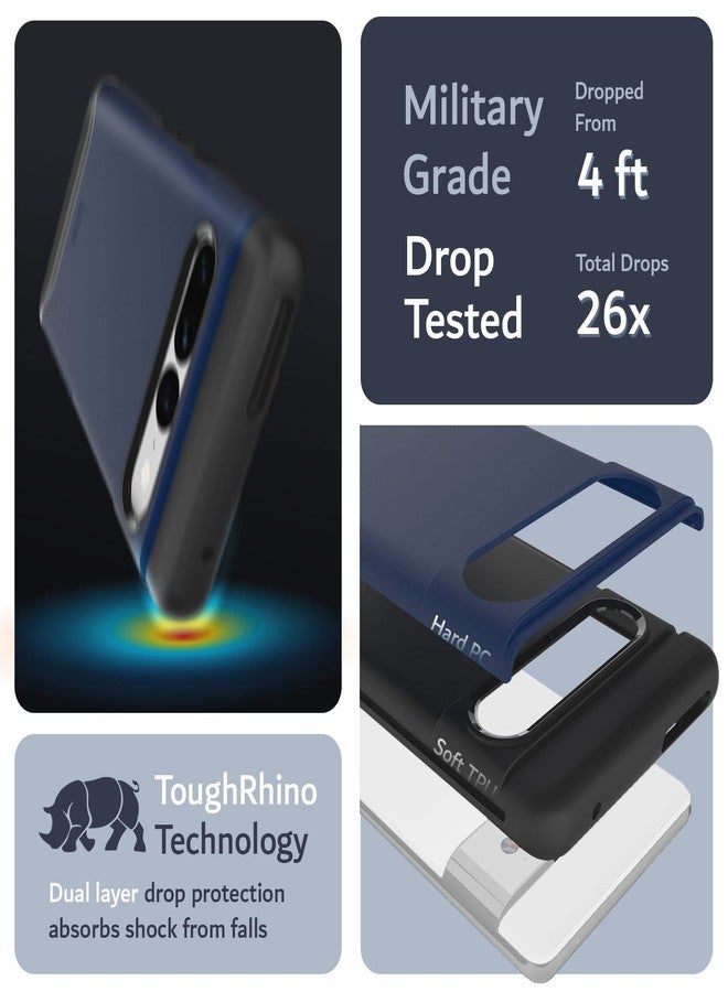 توديا جراب TUDIA DualShield مصمم خصيصًا لهاتف Google Pixel 7 Pro، [دمج] غطاء حماية مزدوج الطبقات مقاوم للصدمات، بمواصفات عسكرية، نحيف ومتين، لهاتف Pixel 7 Pro (أزرق نيلي) - Image 3