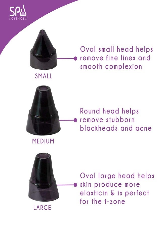 Spa Sciences MIO Pore Extraction Tips - Set of 3 - Small, Medium, Large Ovals - Compatible with MIO Microdermabrasion Suction Tool - For Skin Resurfacing - All Skin Types - Image 3