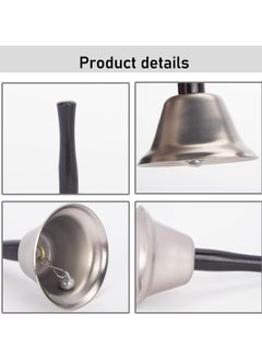 Oasisgalore 2PCS Silver Hand Bell with Handle for Dinner, Classroom, Elderly, and Pets  - Image 3