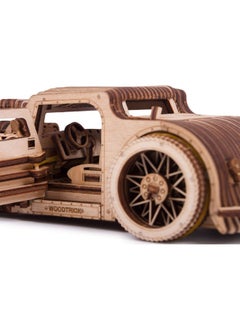Wood Trick Wood Trick Hot Rod Wooden Model Car Kit to Build - Rides up to 32 feet - Detailed - 3D Wooden Puzzles for Adults and Kids to Build - Engineering DIY Mechanical Wood Model Kits for Adults  - Image 4