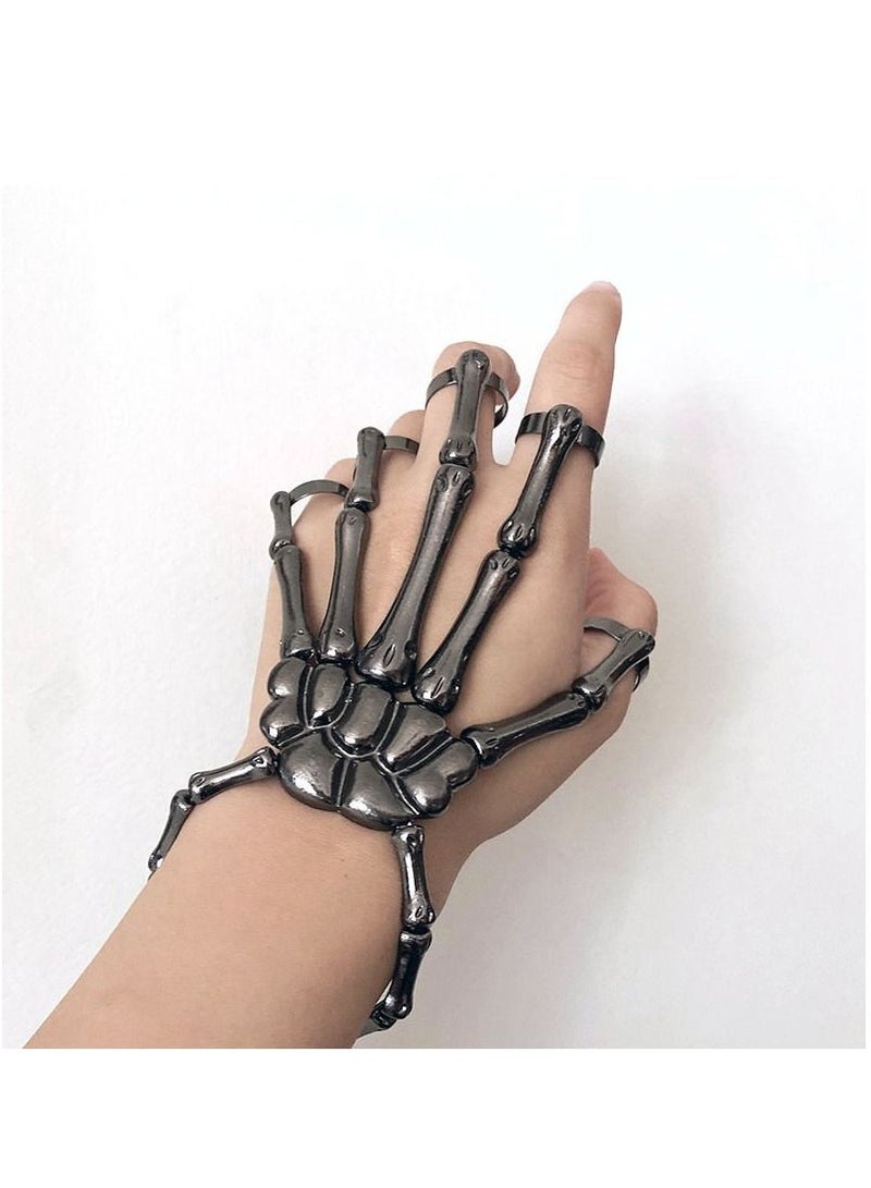 Y&D 1-Piece  Adjustable Skeleton Hand Bone Versatile Ring Bracelet Toy Black  - Image 2