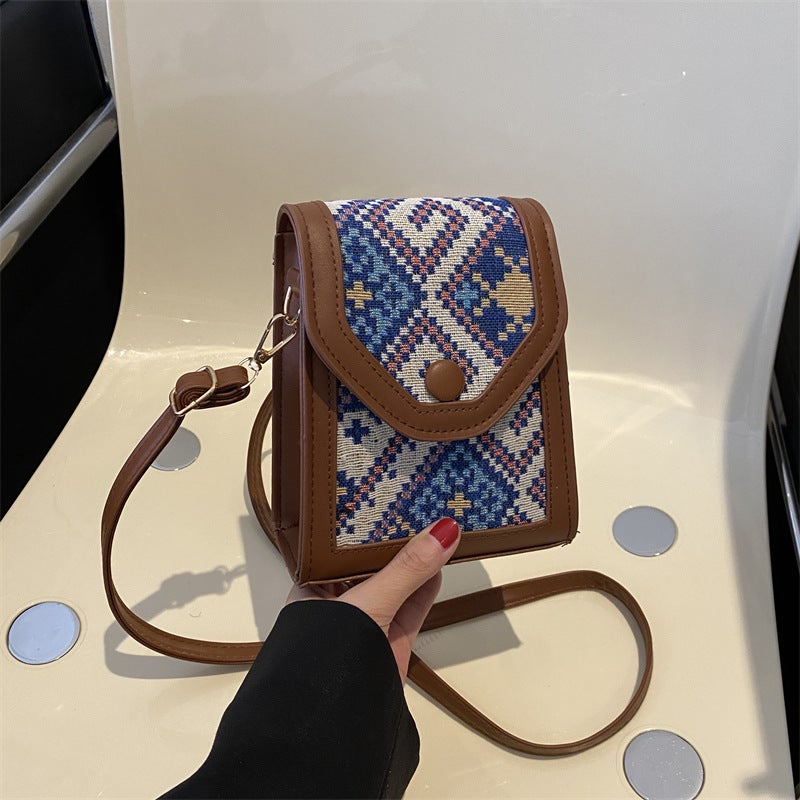 Retro Fashion Elegant Small Bag Women'S Popular Korean Shoulder Crossbody Bag 2023 Winter New Mobile Phone Bag - Image 4