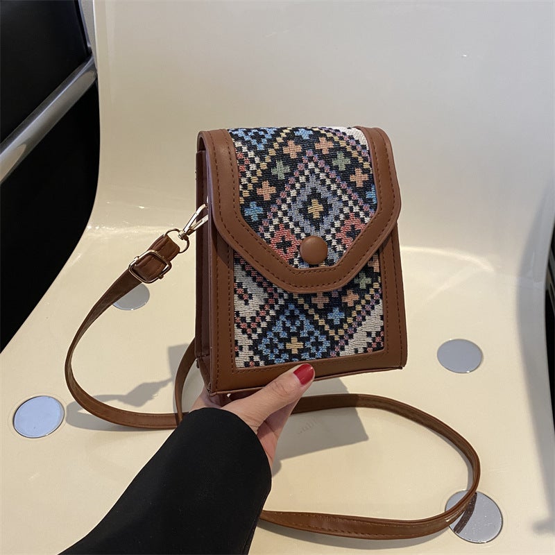 Retro Fashion Elegant Small Bag Women'S Popular Korean Shoulder Crossbody Bag 2023 Winter New Mobile Phone Bag - Image 5