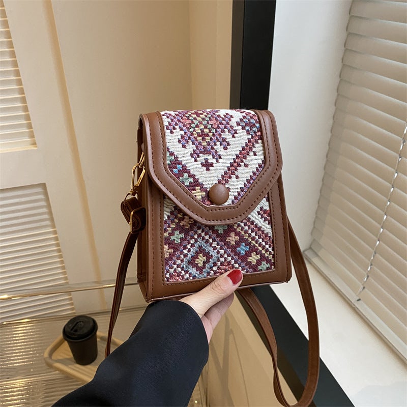 Retro Fashion Elegant Small Bag Women'S Popular Korean Shoulder Crossbody Bag 2023 Winter New Mobile Phone Bag - Image 2