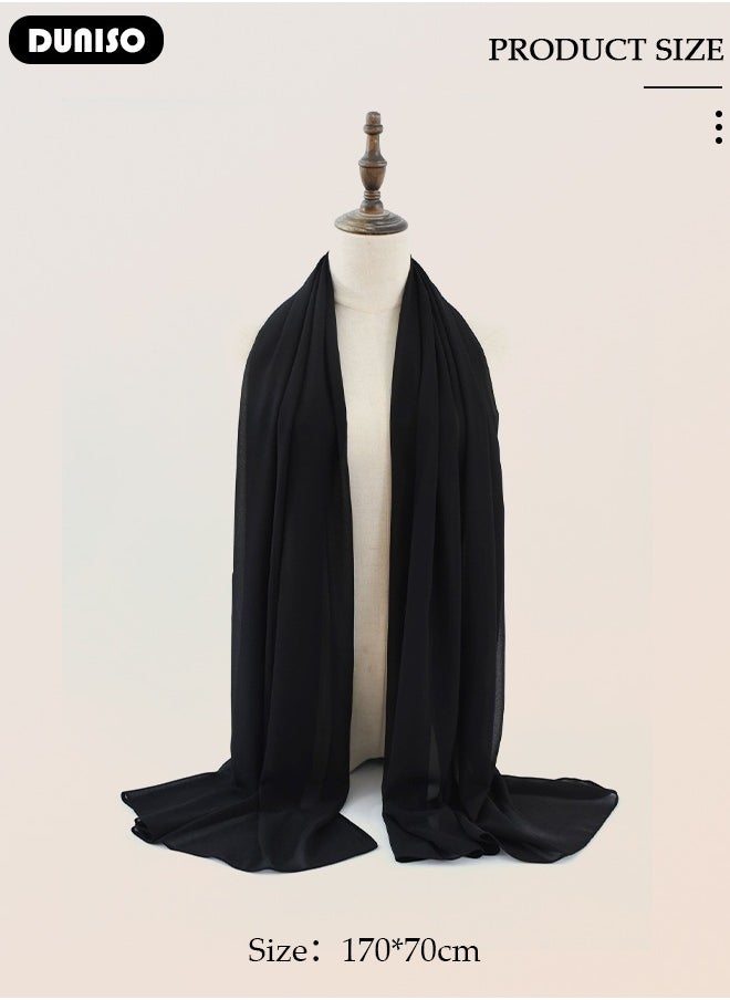 DUNISO Women's Hijab, Stylish and Comfortable Hijab Scarfs, Stretchy, Very Comfy & Good for Everyday Use, High Quality Polyester Satin Silk Hijab Doesn't Need a Pin  - Image 4