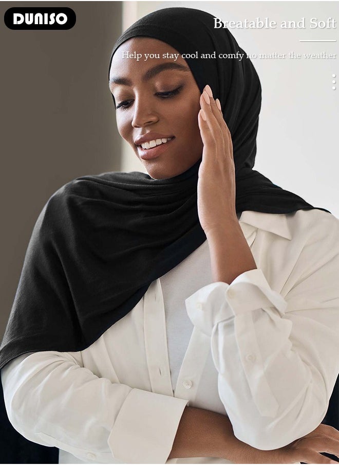 DUNISO Women's Hijab, Stylish and Comfortable Hijab Scarfs, Stretchy, Very Comfy & Good for Everyday Use, High Quality Polyester Satin Silk Hijab Doesn't Need a Pin  - Image 2