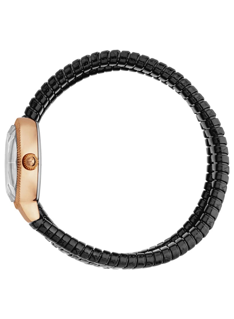 Just Cavalli ساعة جاست كافالي للنساء بتصميم ثعبان بقرص أسود ولون أسود - JC1L269M0075 - Image 3