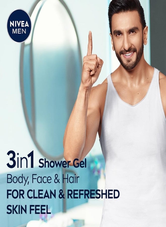 NIVEA MEN Cool Kick 250ml Body Wash| Shower Gel for Face, Body & Hair| Refreshing Icy MENthol|24 H Freshness |For All Skin & Hair Types - Image 4