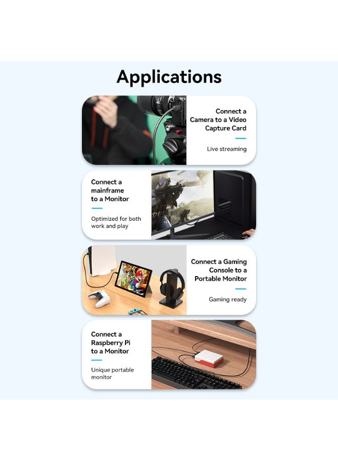 VENTION HDMI-C Male to HDMI-A Male 4K HD Cable  Black Model - Image 5