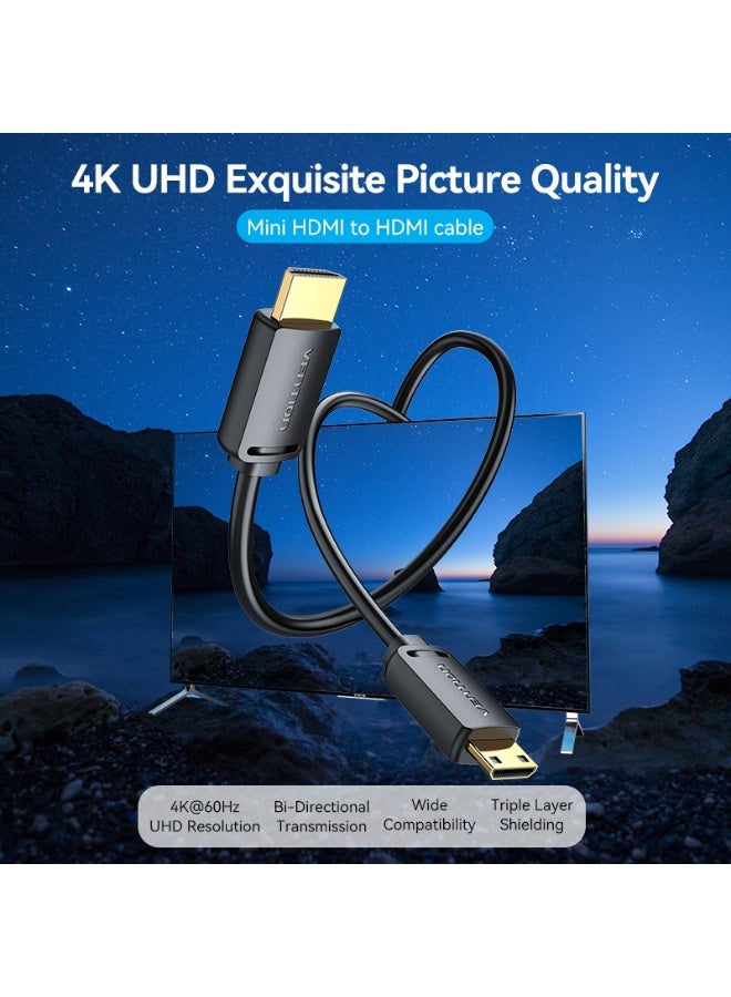VENTION HDMI-C Male to HDMI-A Male 4K HD Cable  Black Model - Image 2