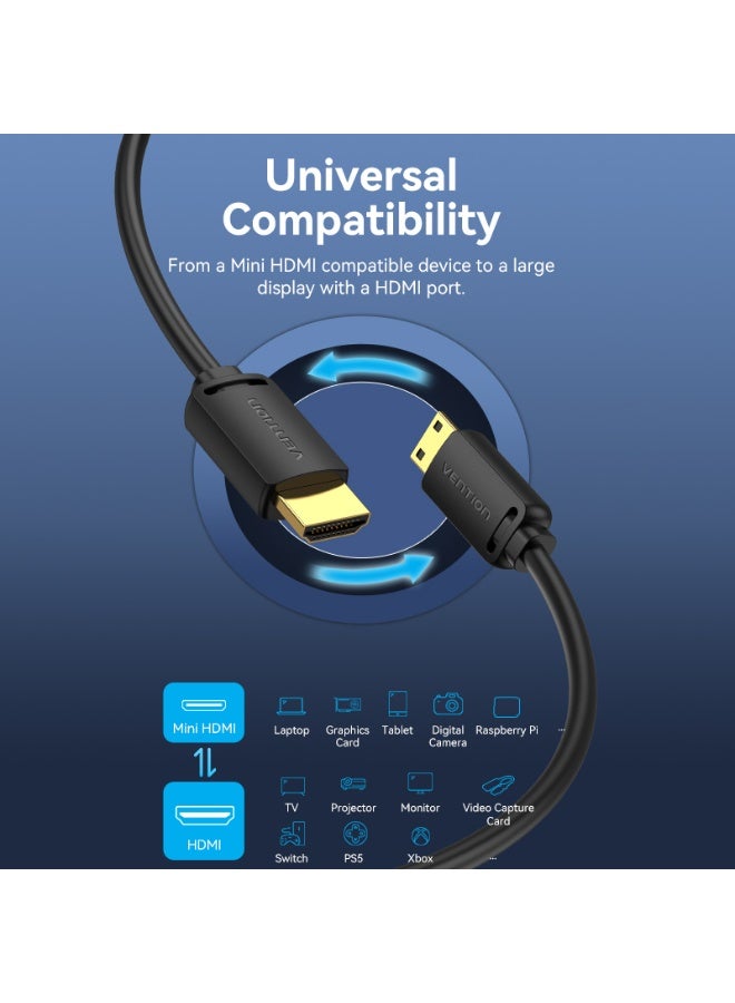 VENTION HDMI-C Male to HDMI-A Male 4K HD Cable  Black Model - Image 4