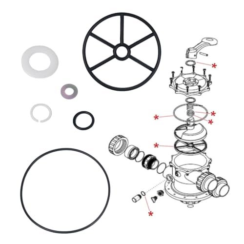 GZJoSum طقم حشوات العنكبوت لفلتر الرمل Vario-Flo لفلتر حمام السباحة Hayward 2" متعدد المنافذ، لفلتر Hayward 1 1/2" SP0710 SP0710X SP0711 SP0712 - Image 5