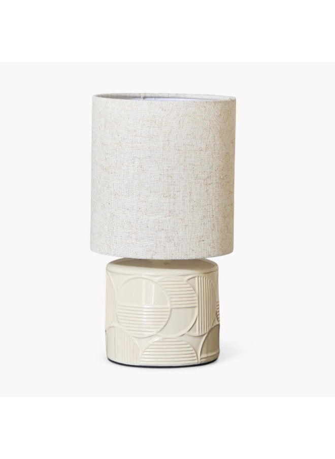 Home Box - Emzie Ceramic Table Lamp with Linen Shade - 29 cm - Image 1