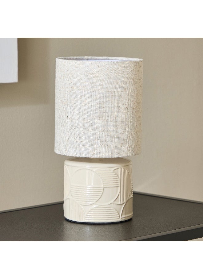 Home Box - Emzie Ceramic Table Lamp with Linen Shade - 29 cm - Image 1
