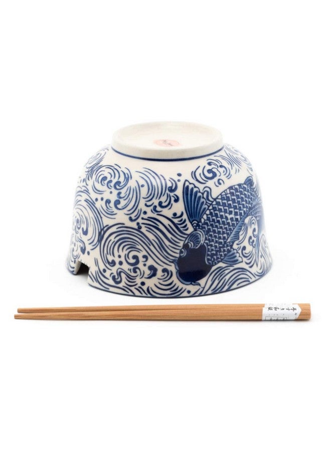 هابي سايلز عروض سعيدة HSRB-LGCOIB، وعاء كبير متعدد الأغراض، 6.25 بوصة، رامين أودون سوبا فو نودلز دونبوري أرز تايو مع عيدان تناول الطعام، كوي - Image 2