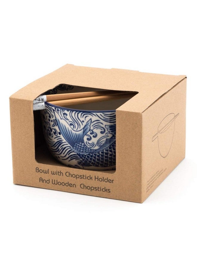 هابي سايلز عروض سعيدة HSRB-LGCOIB، وعاء كبير متعدد الأغراض، 6.25 بوصة، رامين أودون سوبا فو نودلز دونبوري أرز تايو مع عيدان تناول الطعام، كوي - Image 4