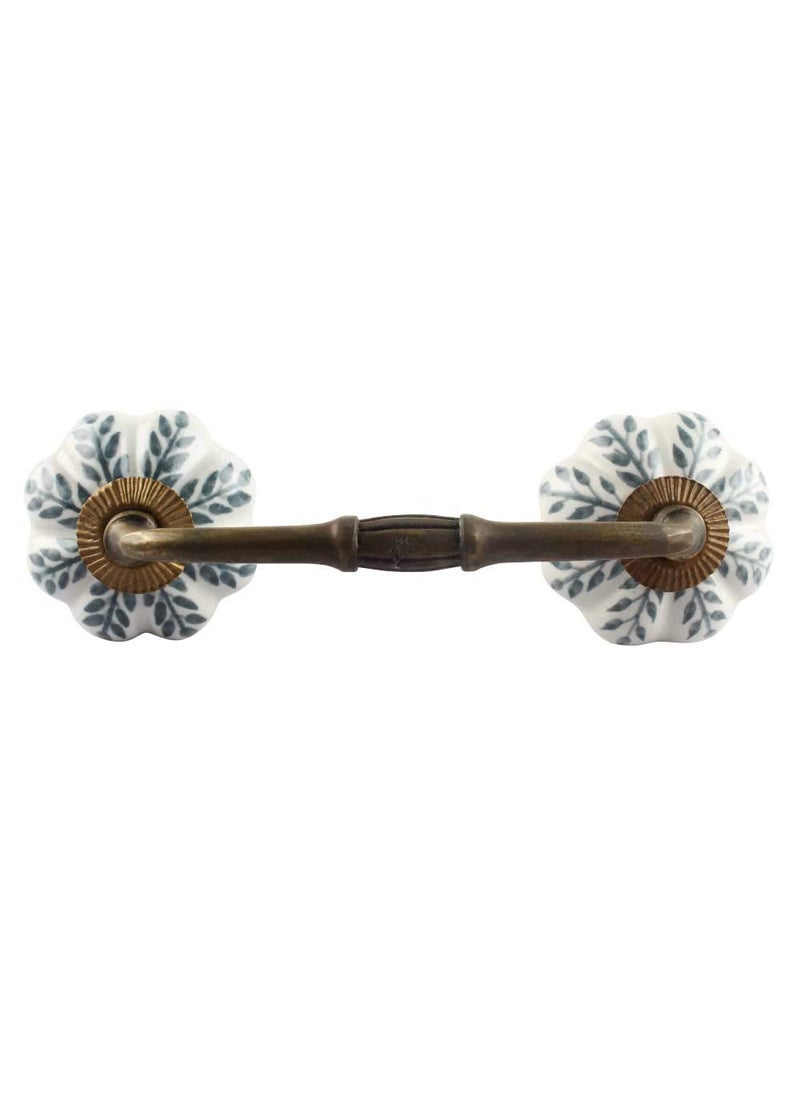 Indian-Shelf IndianShelf 1 Pack Grey Decorative Drawer Pulls Unique Cabinet Handles for Door Dresser Antique Hardware 6 Hole to Hole BH689CK1628  - Image 1
