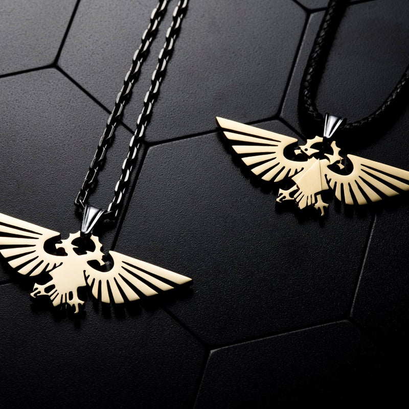 Starforged Warhammer 40000 Imperial Aquila WH40 Men's Stainless Steel Necklace Gold Plated Pendant - Image 3