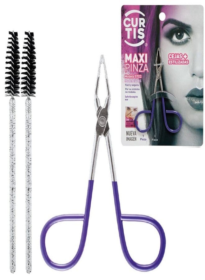 Curtis SACACEJAS Scissors TWEEZERS-STRAIGHT TIP-Easy to Hold-Amazing Tweezers For Eyebrows & ANY Facial Hair,Ingrown Hair,Fine Hair,Chin Hair,Blackhead MADE IN MEXICO,Silver,Purple - Image 1