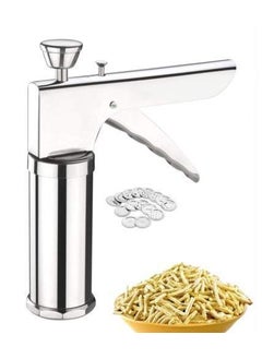 JENMA ENTERPRISE JENMA ENTERPRISE Stainless Steel Kitchen Press with 15 Different Types of Jalies Murukku MakerBhujiya MakerNoodlesCookiesNamkeenChakali MakerSev MakerFarsan MakerGathiya Maker  - Image 4