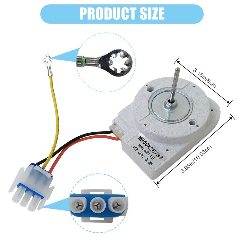 GE Refrigerator Evaporator Fan Motor WR60X28783 WR60X31522 For Models GPE17CTNGRWW GTE16DTNBLWW GTE16DTMBRCC - Image 4