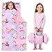 JOIEDOMI Toddler Sleeping Bag for Kids 55x30 Nap Mat with Removable Pillow and Minky Blanket for Toddler Ages 37 Roll Up Kids Sleeping Bag for Boys Girls Kindergarten Daycare Sleepover Unicorn - Image 3