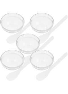 FOMIYES FOMIYES Terrarium 5 Sets Facial Masks Mixing Bowl Set Glass Cosmetic Mix Bowl Clear Prep Measuring Bowl DIY Mud Masks Mix Bowl with Spoon for Home Salon Skincare Products Makeup Kit 