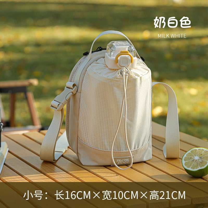 Portable Outdoor Water Bottle Bag - Insulated Cup Holder with Shoulder Strap - Image 1